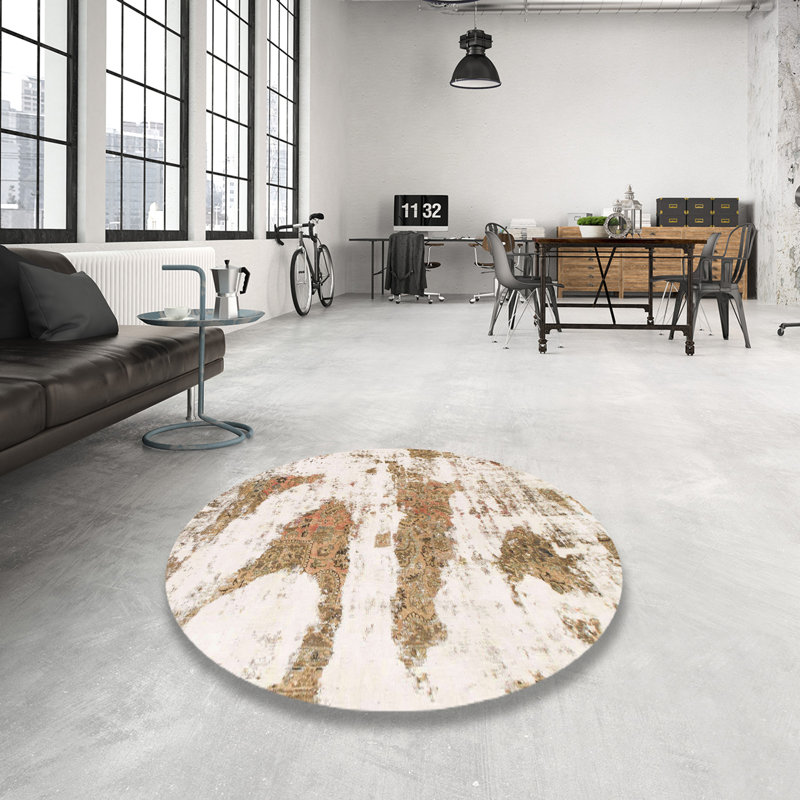 Tapis abstrait moderne 834, Rond 5 pi