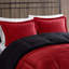 Édredon To King - rouge + noir, bourre, taies décoratives l 20 po x L 36 po, coussin décoratif, lavage à la machine rouge + noir et coussin décoratif-132971558-132971562