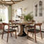 Salle de cuisine Mid-Century ronde en bois massif Yairi pour 2 à 8 personnes (1 table avec 2/4/6 chaises)-294304033-294321005