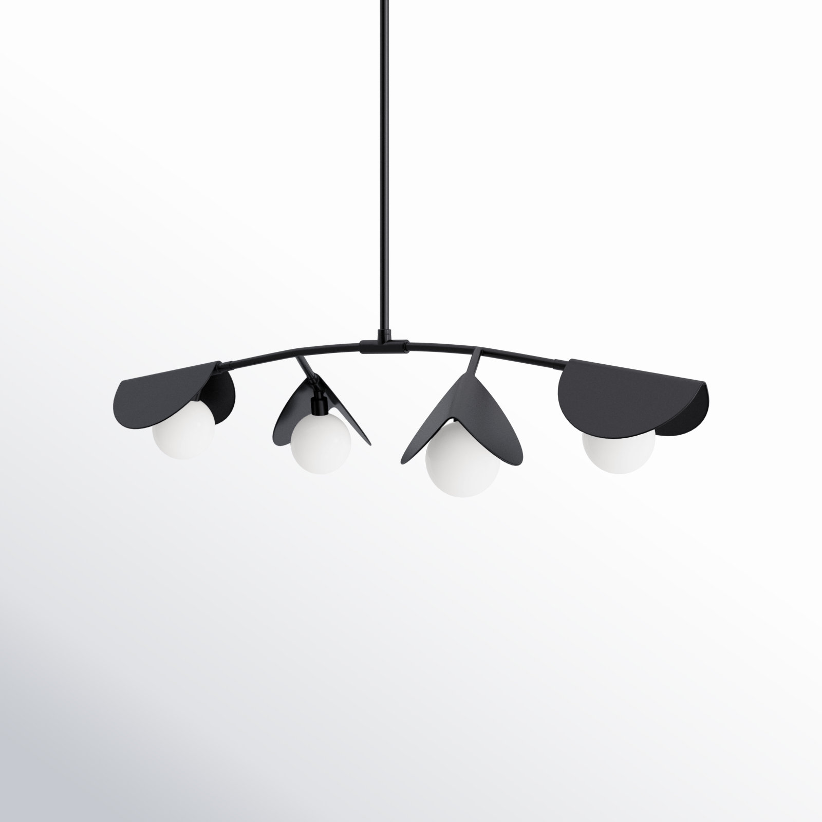 Gamora 4 Light Dimmable Pendant, Matte Black