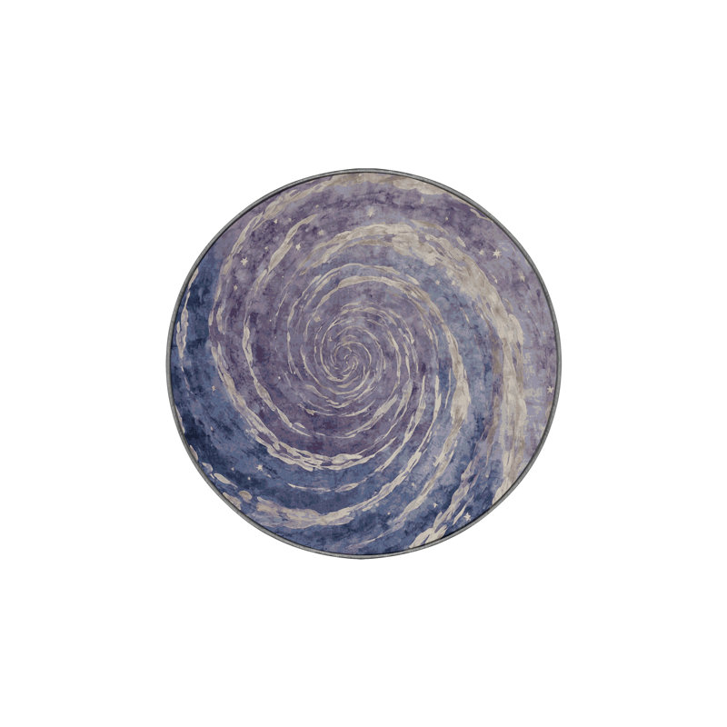 Tapis mauve lavable à la machine, Rond 4 pi