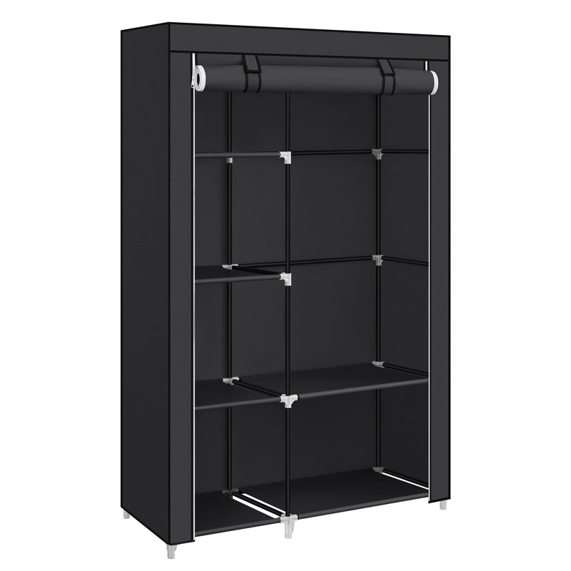 Aliyiah 105cm Portable Wardrobe, Black