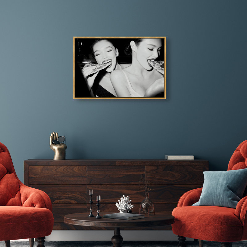 Midnight Mozzarella Print by Oliver Gal, 21"H x 31"W, Gold Floater Frame