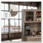 Armoire de cuisine, buffet autoportant avec huche et portes en verre