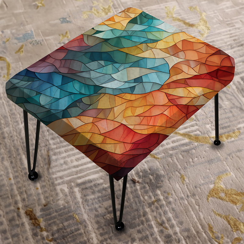 Multicolor Glass Mosaic - Geometric Rectangle Ottoman