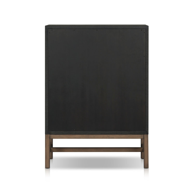 Fiona 5 - Drawer Solid Wood Dresser, Black