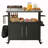 Outdoor Grill Cart with Patio Furniture, Outdoor Grill Table with Storage, Rolling Bar Cart Outdoor BBQ Cart with Towel Rack and Spice Rack for Grilling Accessories