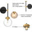 Applique murale industrielle avec globe en verre transparent Ralbay, finition or noir, luminaire mural câblé pour salle de bain, cuisine, salon, meuble-lavabo, couloir (ampoule non incluse)