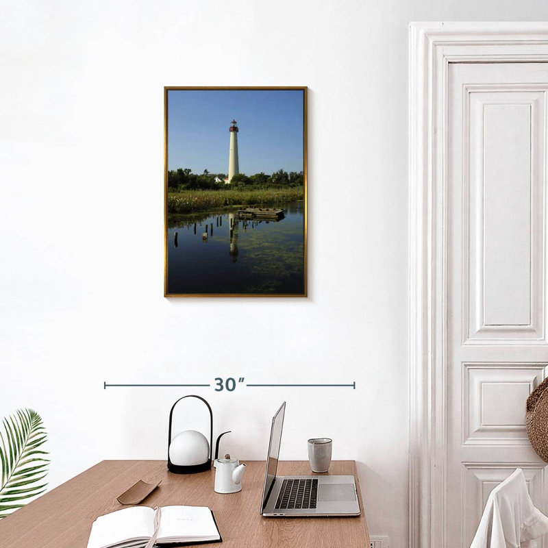 Phare de Cape May, New Jersey, 17" x 25", Floating Frame Gold