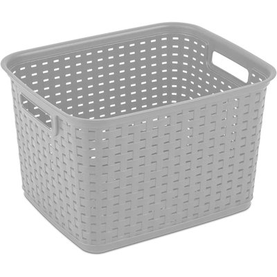 Sterilite 6-Pack Tall Plastic Weave Storage Basket, Laundry Organizing Hamper, Gray -  Rebrilliant, 158B986D063445FBA3AA5D334C6D5BDA