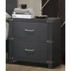 Table de chevet 2 tiroirs Delana - gris