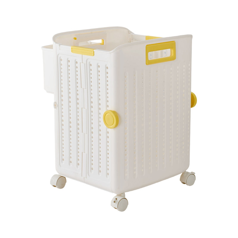 Plastic Laundry Basket, White, 45 cm H x 34 cm W x 23 cm D