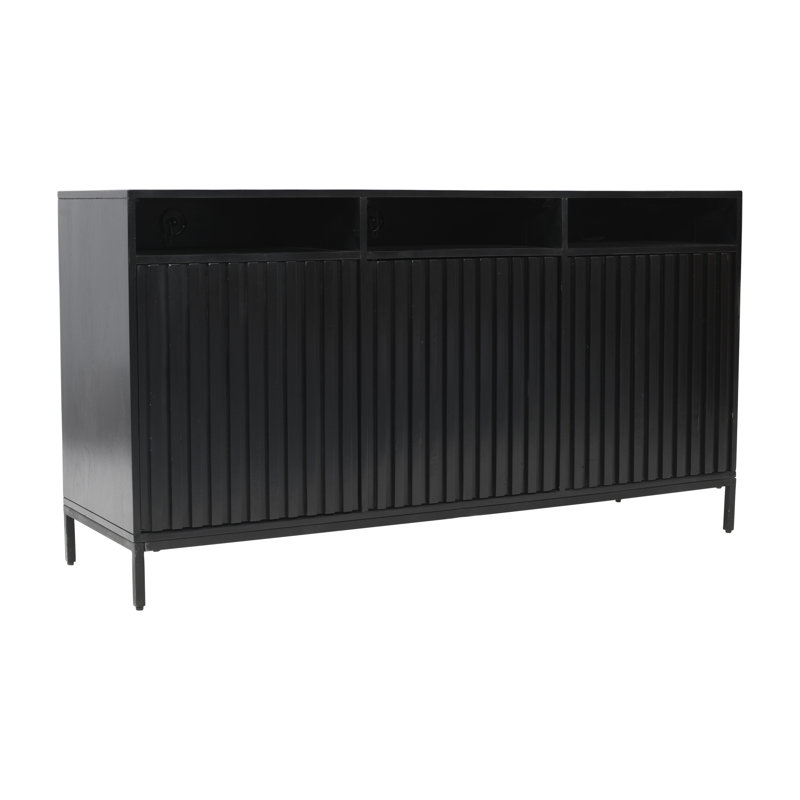 Armoire-meuble télé Sylar, H 30 po x l 60 po x P 18 po, Noir