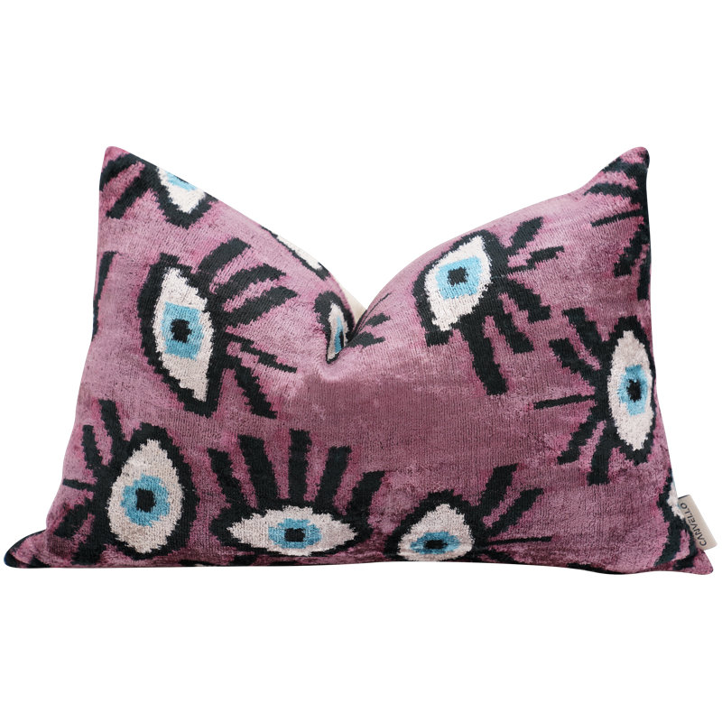 Silk/Velvet Lumbar Rectangular Pillow Cover & Insert, Purple