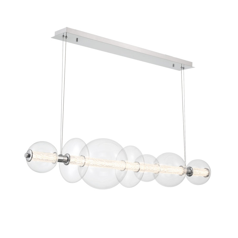 Lustre 1 lumière avec verre Atomo, Clair, Chrome