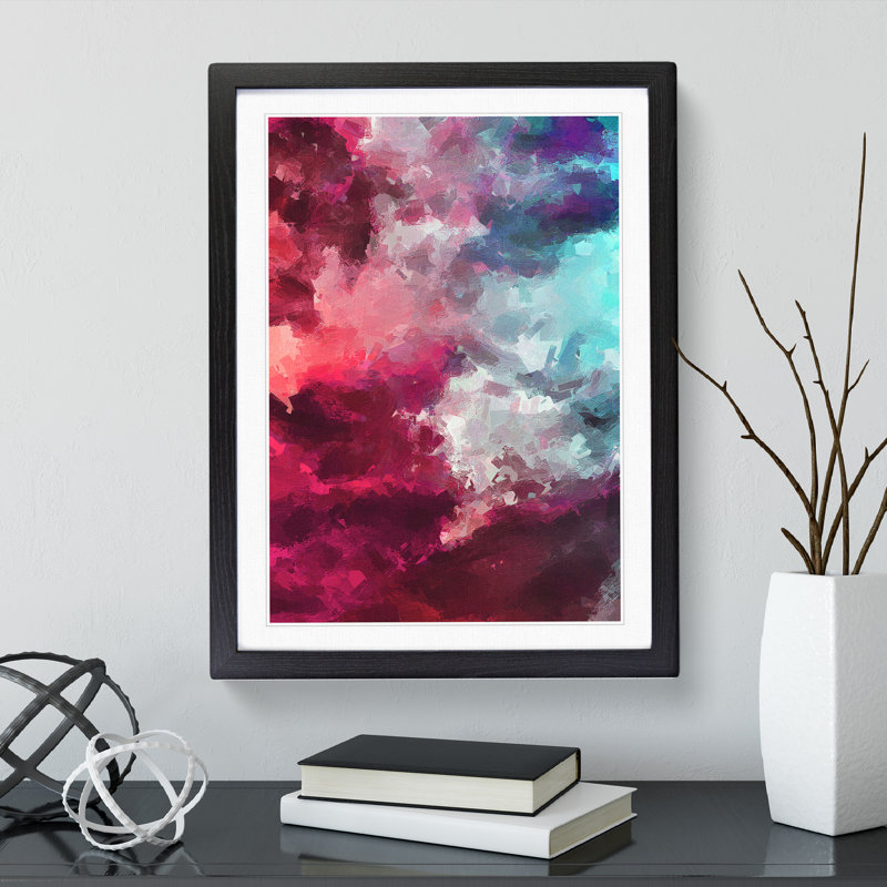XV1022-3998X Sounds In Soul Abstract - Single Picture Frame Painting, Black, 64cm H x 46cm W x 2cm D
