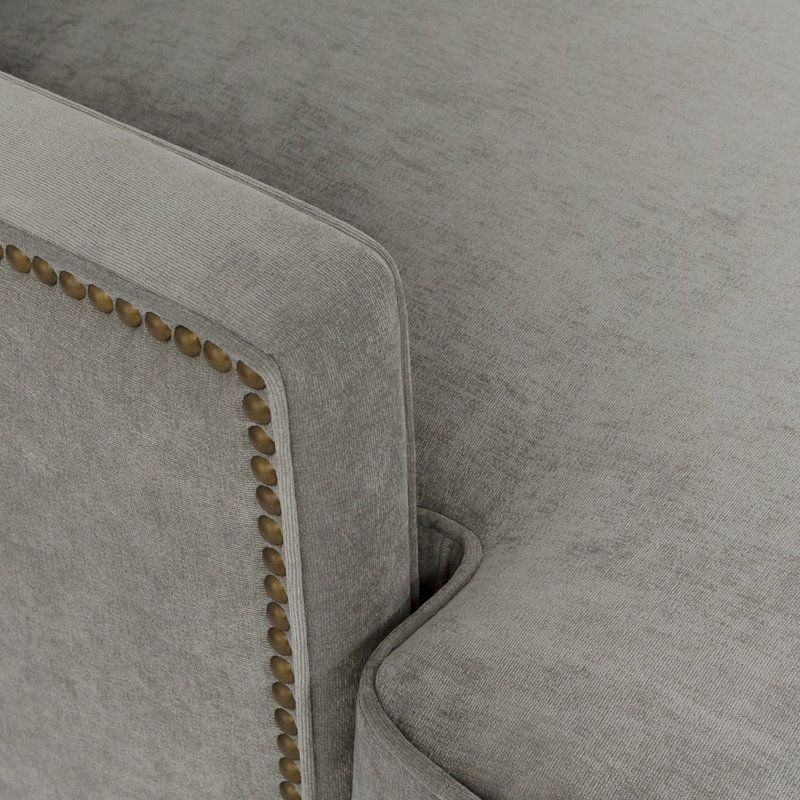 Chaise longue Higdon, Gris cendre velours