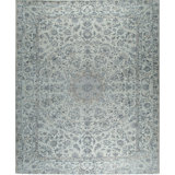 Ivory Hand-Knotted Wool Faded Floral Medallion Classic Traditional Modern Contemporary Carpet Rug