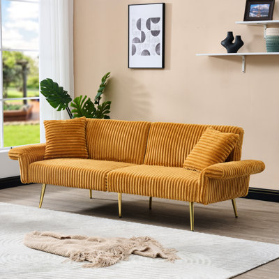 79 Inch Foldable Bed In Corduroy, Double With For Living Room & Small Spaces, Velvety And Soft Comfortable Velvet, Structure, Easy Installation Explanations 79" Corduroy Bed, , Suitable Compact