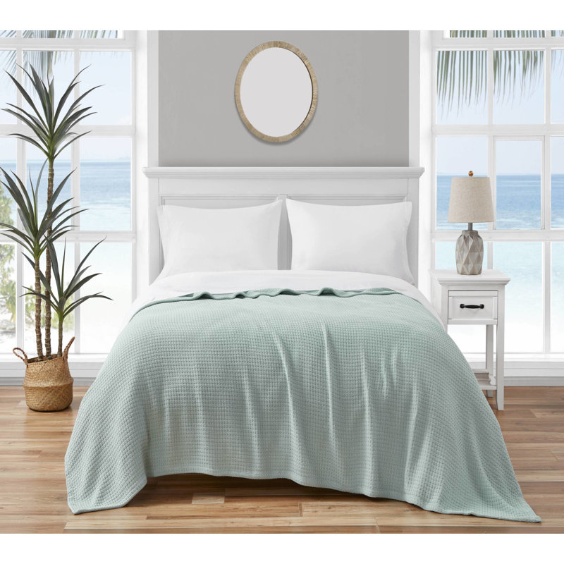 Hand Woven Blanket, King, Blue Green