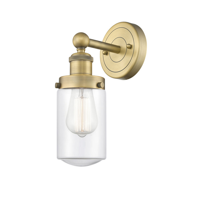 Cantril Armed Sconce, Clear, Brushed Brass