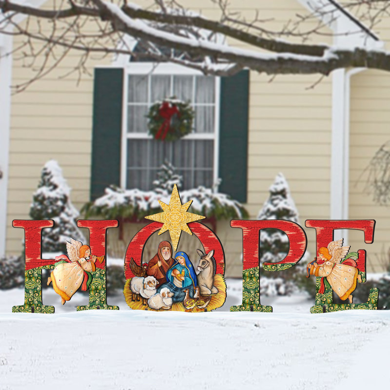 Hope Nativity Yard Lawn Art
