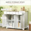Buffets, armoire de rangement blanche moderne avec plateau en bois massif, 3 tiroirs Tablette réglable | Cadre en panneau de fibres à densité moyenne | Conception anti-basculement