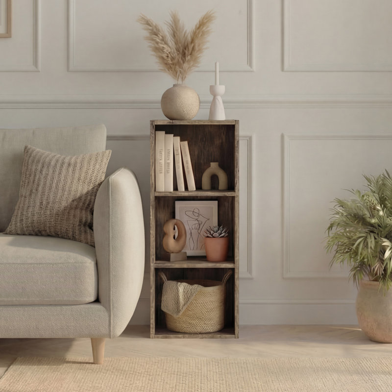 Gerardi 32cm W Standard Bookcase, Dark Wood, 80cm H x 32cm W 