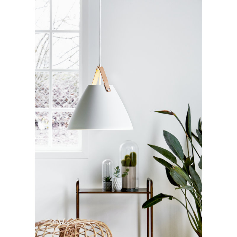 Strap 1 - Light Cone Pendant, White, 37cm H x 36cm W x 36cm D