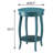 Teal Round Side Table With Bottom Shelf
