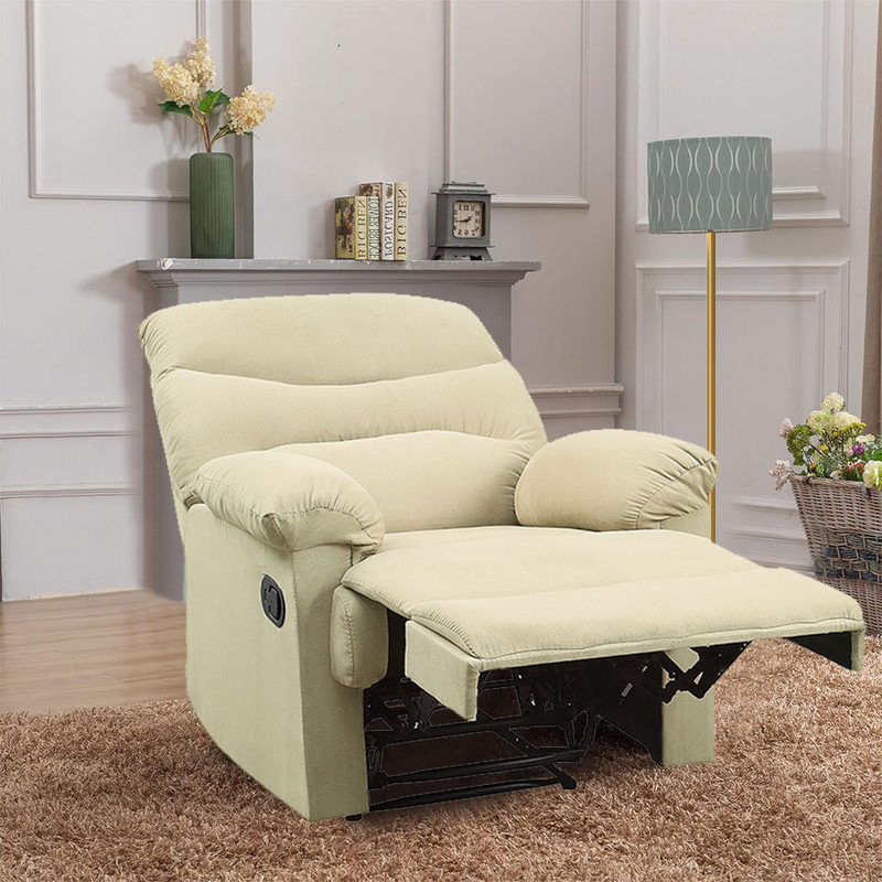 Fauteuil inclinable manuel, Microfibre/microsuède beige