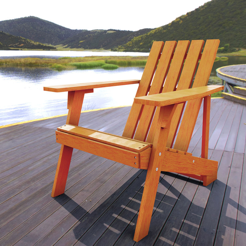 Avemaria Acacia Outdoor Adirondack Chair, Light Brown