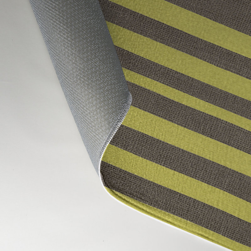 Tapis intérieur / extérieur brun HorizontalStripes, Rectangle 9 pi x 12 pi