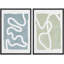 "Fleurs noires et blanches", 2 pièces sur toile-99016274-99016275
