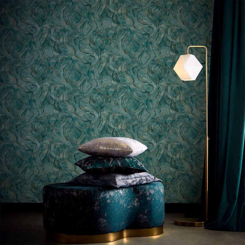 Lavico Lusso 10.05m x 52cm Wallpaper Roll, Teal
