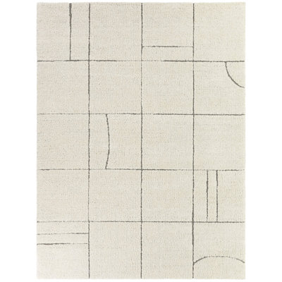 Yelton Grey Organic Modern Geo Area Rug