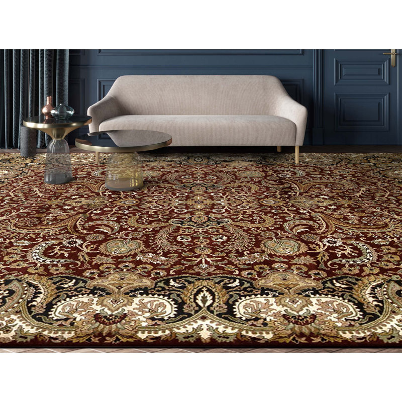 High-Quality Hand-Knotted Red And Cream Area Rug