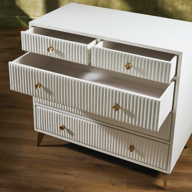 Commode 5 tiroirs Stanford, Blanc