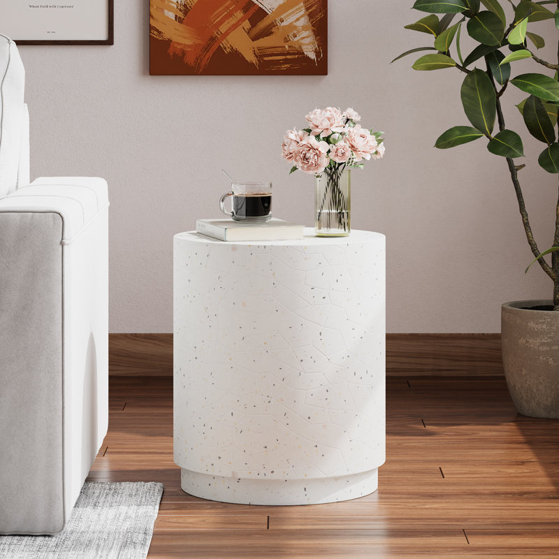 Owings Outdoor Lightweight Concrete Side Table