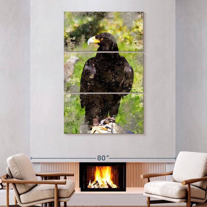 Brampt Majestic Black Eagle, 74" H x 48" W