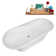 66" Streamline Soaking Freestanding Tub and Tray With Internal Drain