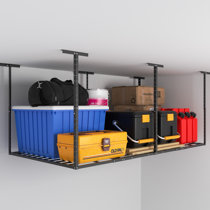  E-Z Garage Storage Tote Slide PRO Overhead Garage Storage Rack  - Organize Up to 15 Storage Tote Container Bins on The Ceiling : Tools &  Home Improvement