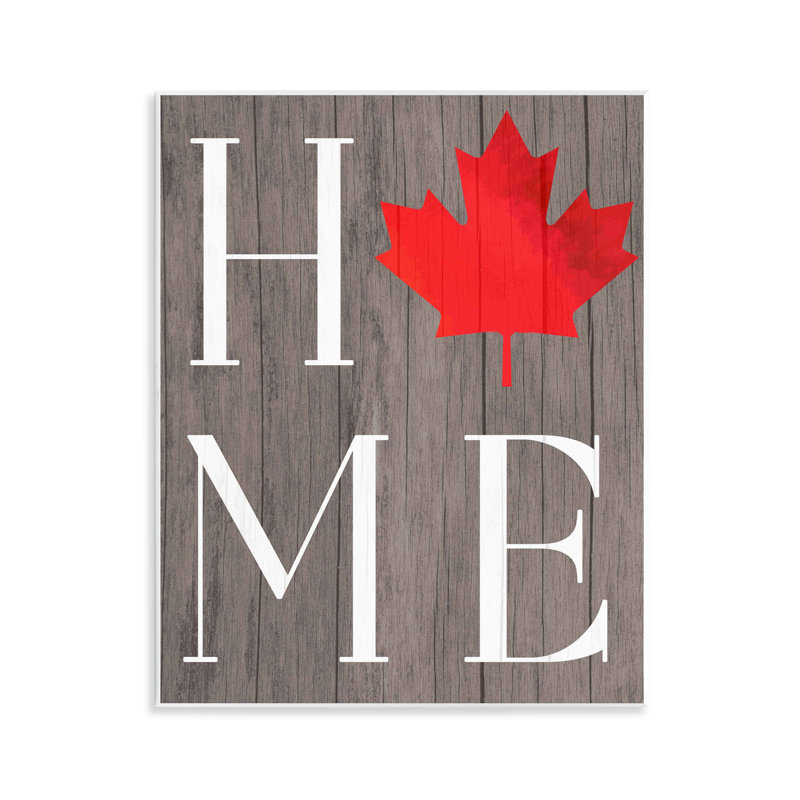 Plaque murale typographique Maple Leaf Home, design par Lil 'Rue