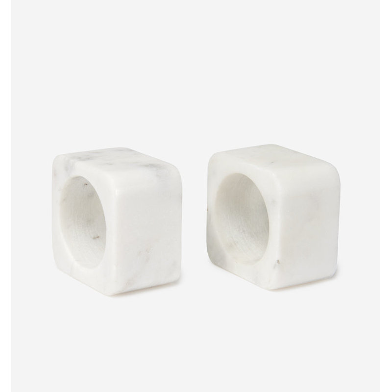 Quadrato Napkin Ring, White