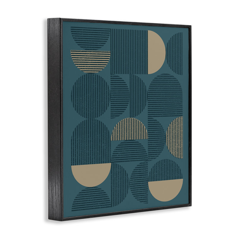 Art de la giclée encadrée noire bleue moderne par Vision Studio, Giclée encadrée noir minuit, H 14 po x l 11 po