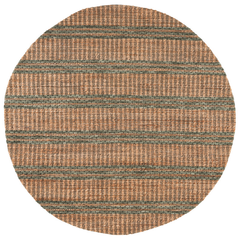 Martha Stewart 9525 Hand Tufted 40% Jute; 40% Wool; 20% Cotton Striped Rug, Round 6'