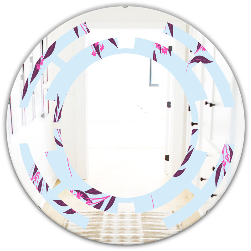 Miroir mural Cottage Americana, H 31,5 po x l 31,5 po, Motif floral eucalyptus de l'espace I