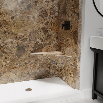 FlexStone 27" Floating Corner Seat in Breccia Paradiso