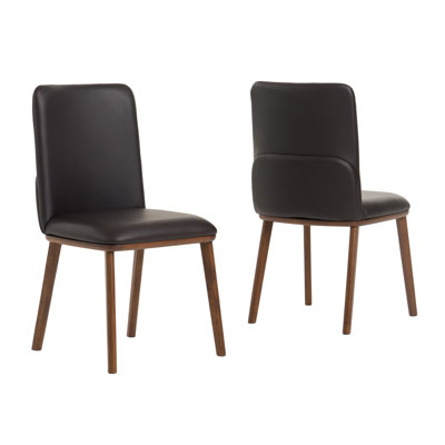 Mccallister Arinsal - Modern Walnut And Brown Eco-leather Dining Chair