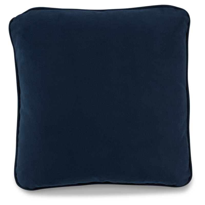 Krishna Solid Colour Feather Throw Pillow, Dark Blue
